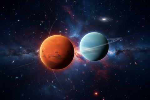 04. Juli Mars und Uranus Konjunktion