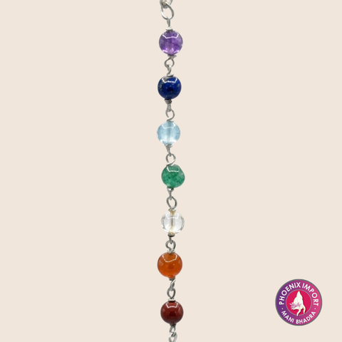 Pendel Rosenquarz mit Chakrakette
