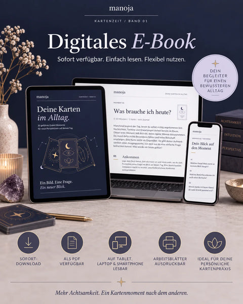 Orakelkarten Lernen - E-Book – 30 Übungen & Journal (104 S.)