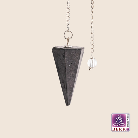 Schungit Pendel, sechskant