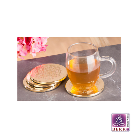 Untersetzer Blume des Lebens Messing – 4er-Set