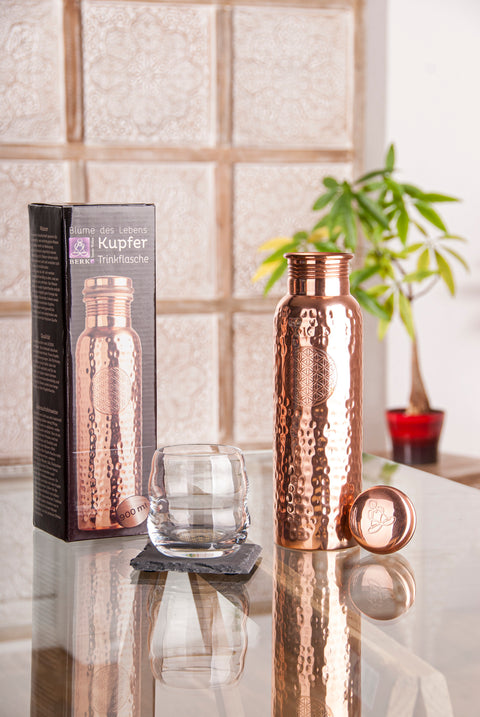 Blume des Lebens Kupferflasche, 900 ml
