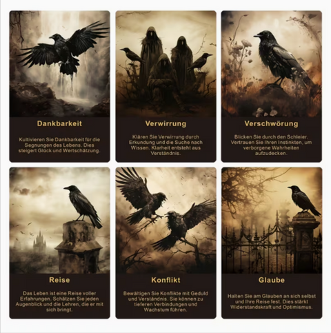 Krähen Weisheitskarten