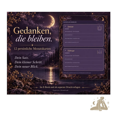 Rauhnächte E-Book auf Deutsch: Zwölf Nächte, zwölf Karten mit Monatskarten zum Ausdrucken